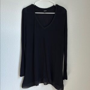 a.n.a Black Relaxed Long Sleeve Tunic